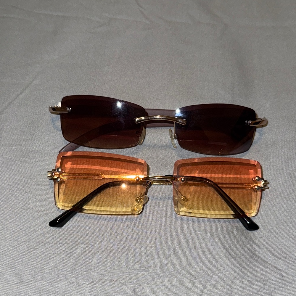 Gradient Sunglasses Set - Brown and Orange